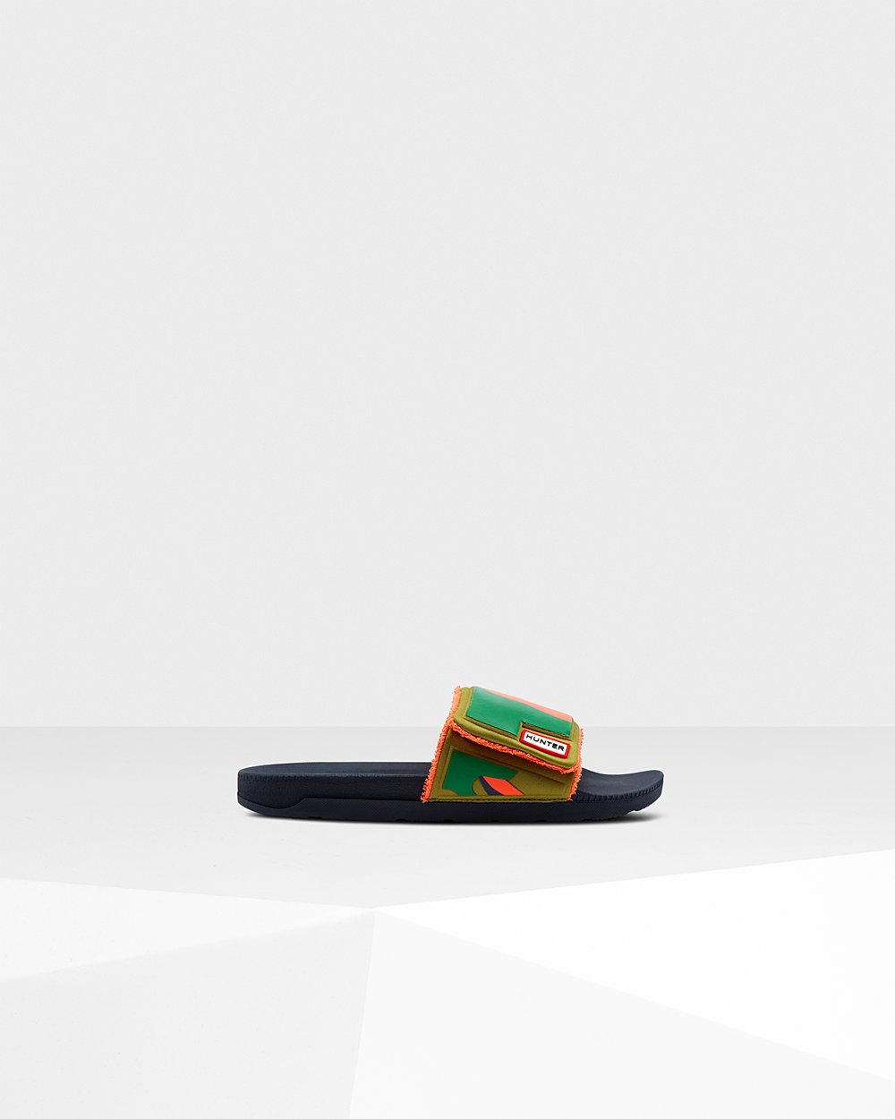 Mens Slides - Hunter Original Rockpool Camo Print Adjustable (64SJIQOMC) - Green